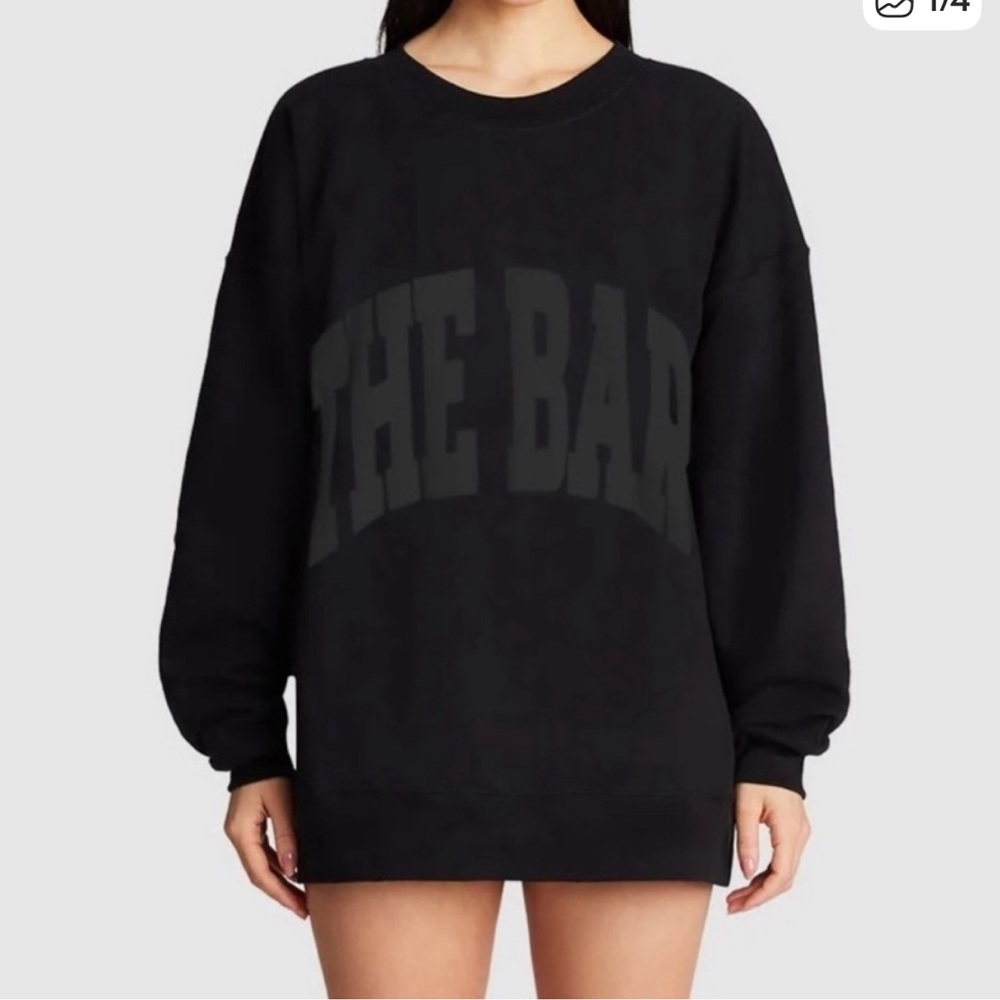 SOLD OUT The Bar Black Sweatshirt with black varsity letters, NWT